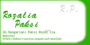 rozalia paksi business card